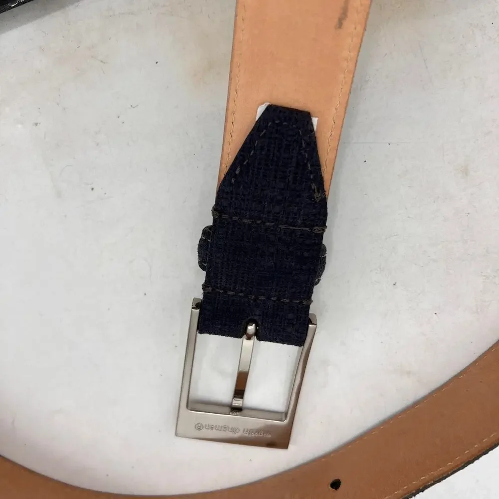 Martin Dingman Belt Mens 36 Chalkboard Suede Saddle Leather Lining Made in USA